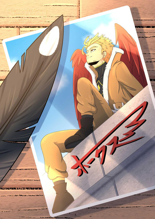Hawks card and feather by lura-valentine